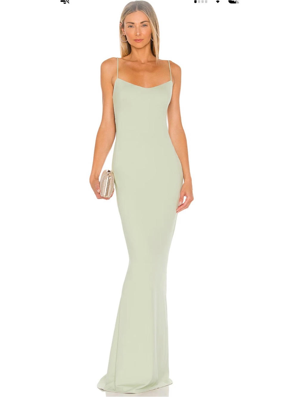 Classic Spaghetti-Strap Maxi Dress in Pale Sage